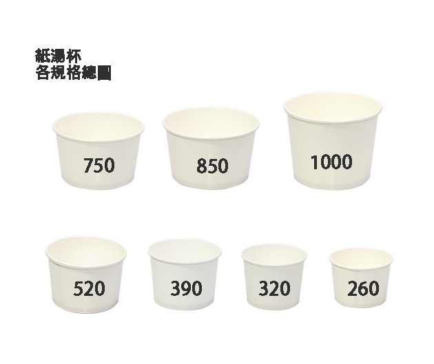 General Drawings Of Various Specifications Of Paper Soup Cups